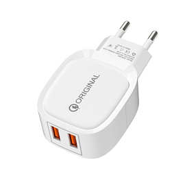 椭圆2usb手机快充充电器 2a旅行充壁式插头 电源适配器欧美规充头