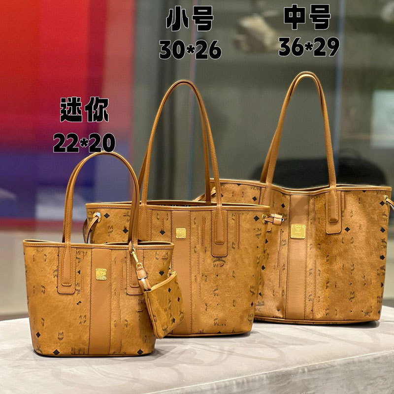 mc迷你liz 印花手提包小中号双面子母包单肩大容量tote托特购物包