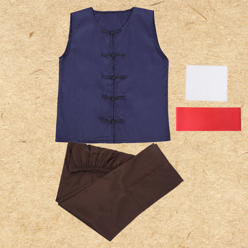 复古农民男马甲背心马褂服装陕北农村阿宝汗衫坎肩中式盘扣演出服