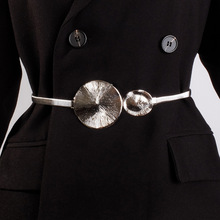 ABWEAR腰链重工金属腰带个性圆环装饰弹力腰封复古设计感高级感女