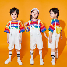 幼儿园六一表演服儿童可爱背带裤合唱服装小学生啦啦队演出服夏季