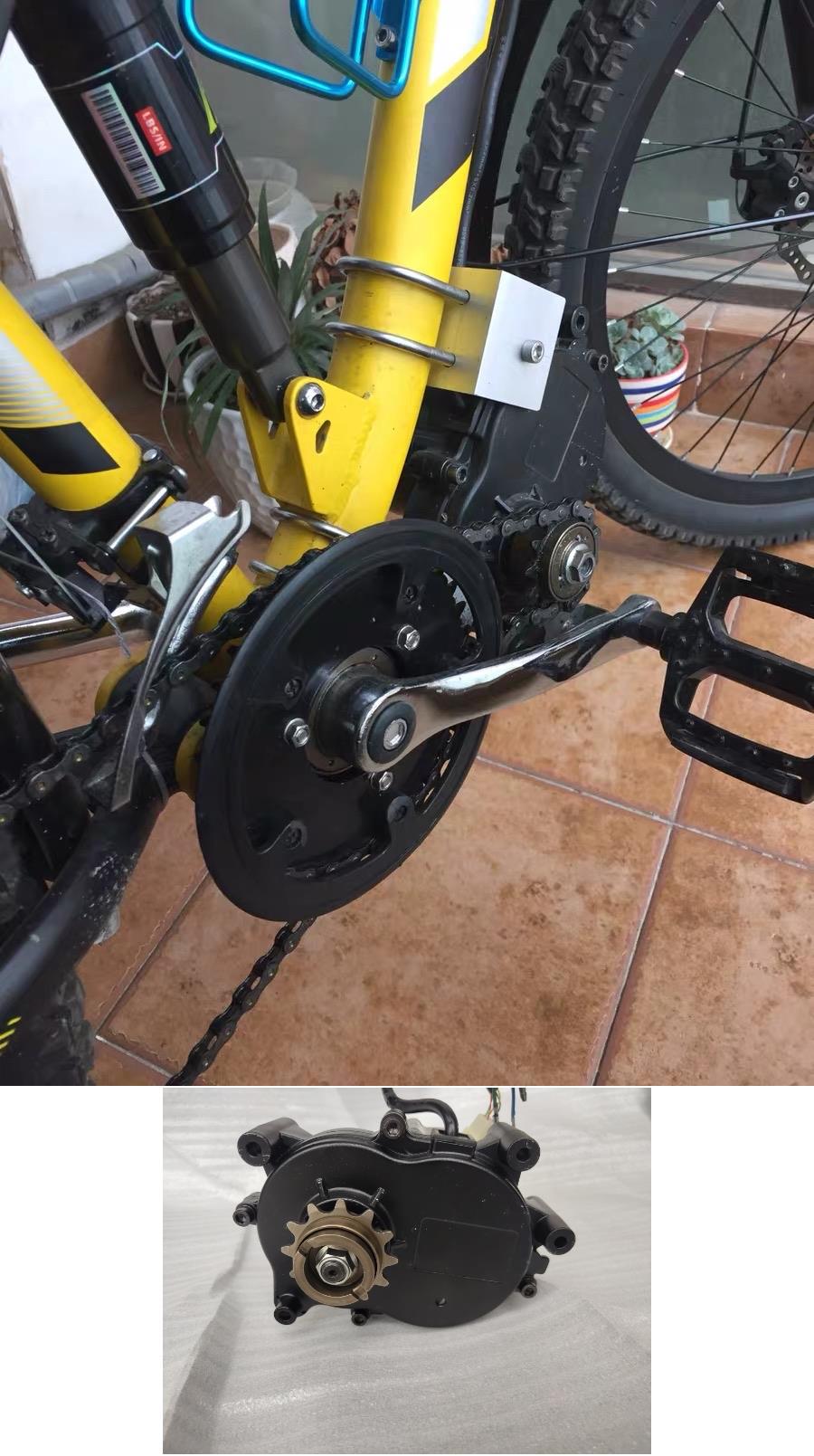 48v250w中置无刷减速电机自行车改装电动普通自行车山地越野车套