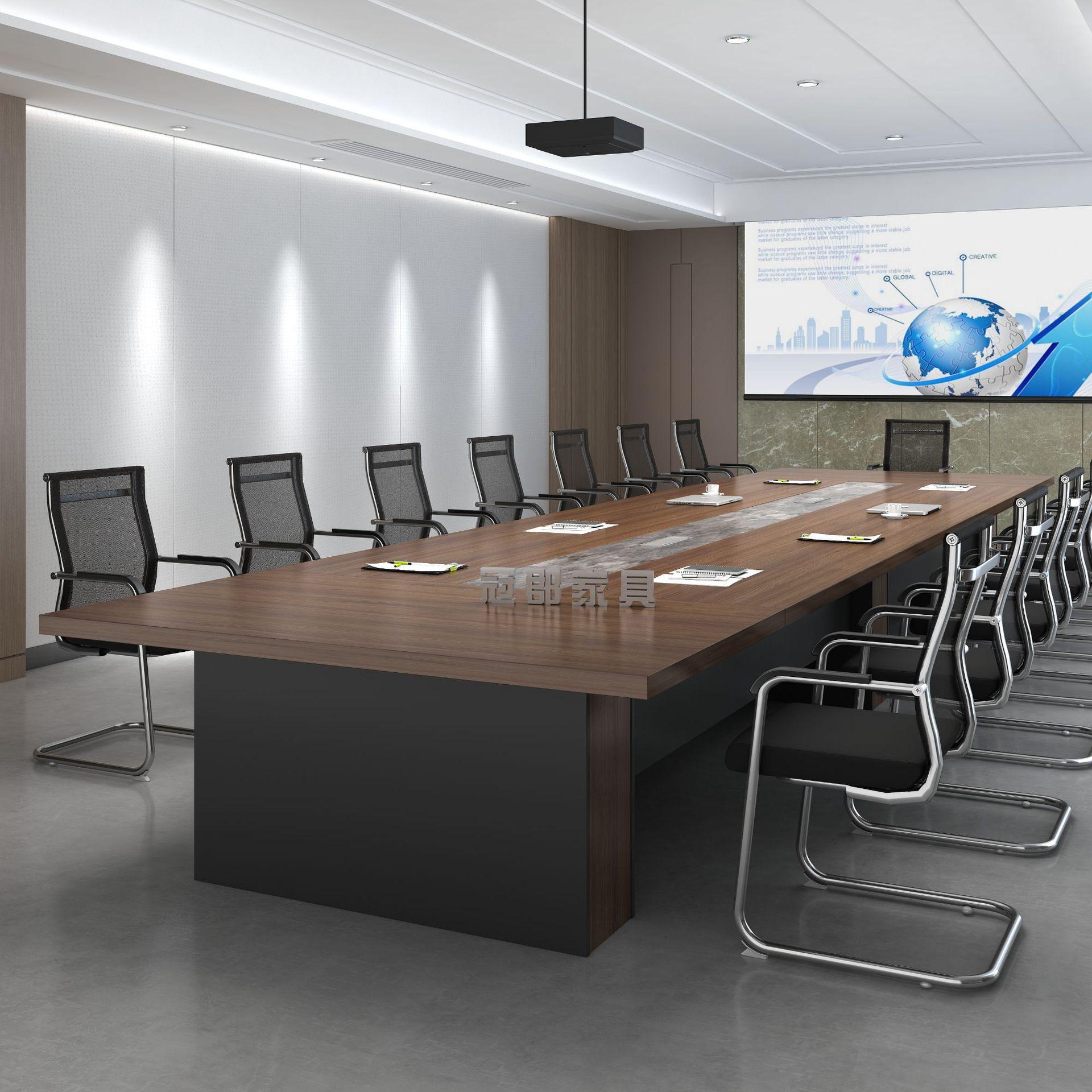 会议桌长桌简约现代会议室洽谈桌椅组合大形接待桌培训桌办公家具