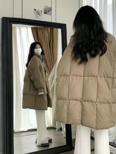 韩版复古慵懒风感宽松棉服女冬季厚实保暖中长款面包服外套潮