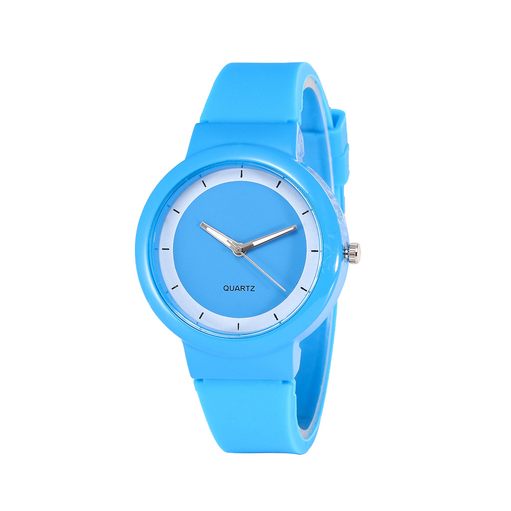 In Stock Couple Watch Wholesale Universal Candy Color Casual Simple Silicone Jelly Color Quartz Student Watch