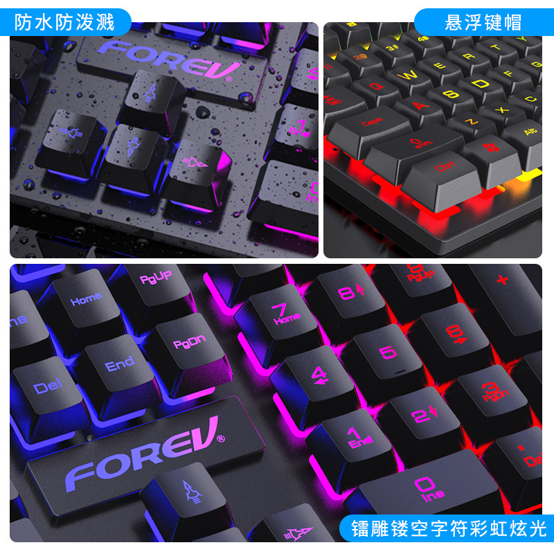 E-sports gaming Wired keyboard FVQ1S luminous office desktop laptop wired film keyboard wholesale Application Scenario