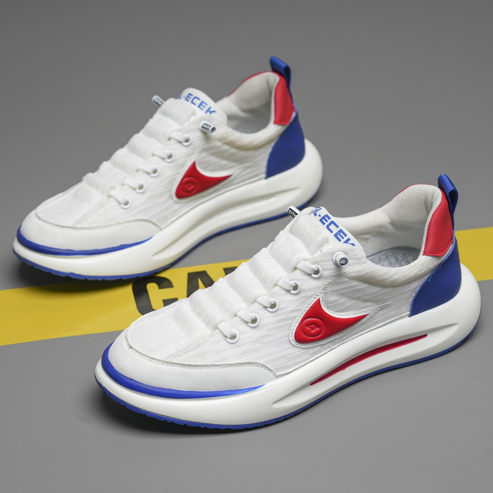 保罗艾美瑞斯男鞋2024新款男士运动休闲鞋透气网面厚底老爹鞋