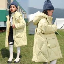 女童外套冬装棉衣外套2022新款羽绒棉服韩版休闲中大童加厚中长款
