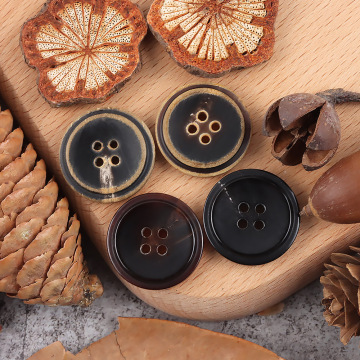 日式经典简约天然真牛角纽扣复古风大衣风衣牛仔外套搭配辅料扣子