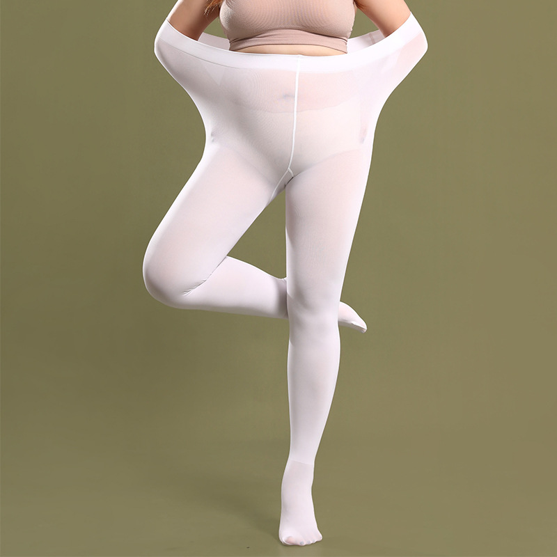 White Dance Tights Adults Exercise Socks plus-Sized plus Size 100.40kg 0D Velvet Adult Stockings Summer Pantyhose