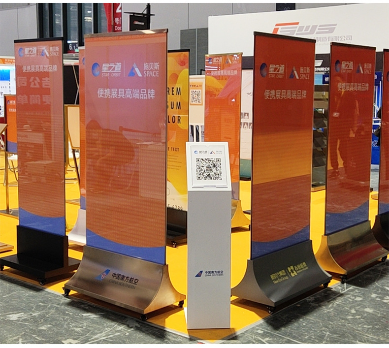 玻璃丽屏展架双面钢化玻璃落地展示牌商场酒店房产海报架广告立牌