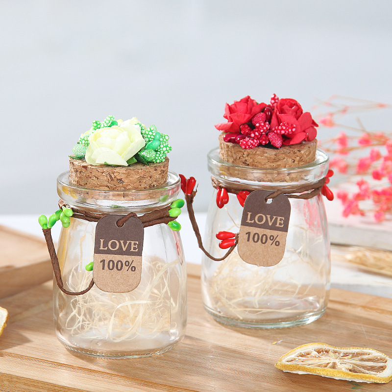 led灯星星布丁玻璃瓶子创意礼品瓶许愿瓶漂流瓶幸运星瓶喜糖装饰