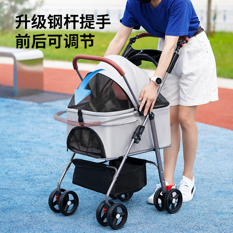 Pet Stroller Dog Walking Cat Teddy Trolley out Small and Medium-Sized Dog Trolley Portable Foldable Separation