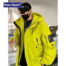 NASA潮牌羽绒服男士冬季加厚保暖新款工装美式高级百搭连帽款外套