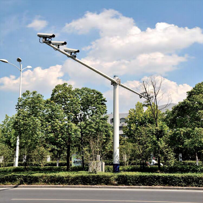 交通杆件厂家 安防户外监控立杆 路口八角监控杆件圆锥电子警察杆