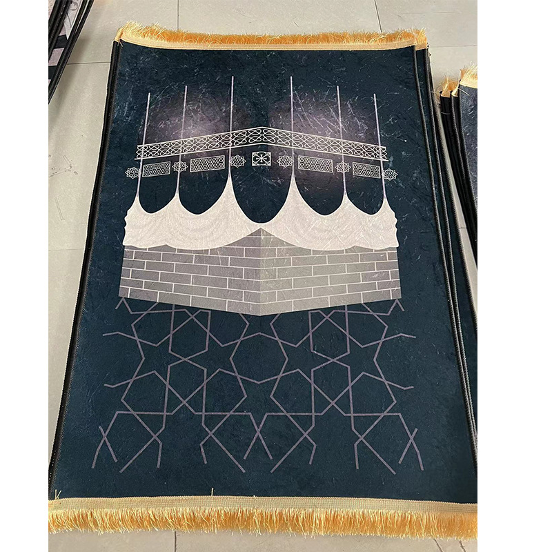 Factory Supply Crystal Velvet Diamondmax Velvet Kinds of Material Printing Worship Mat Prayer Mat Sponge Embossed Pilgrimage Blanket