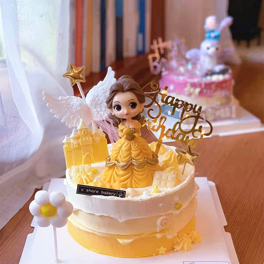蛋糕摆件装饰 贝儿公主摆件 公主系列女神女宝宝生日蛋糕摆件