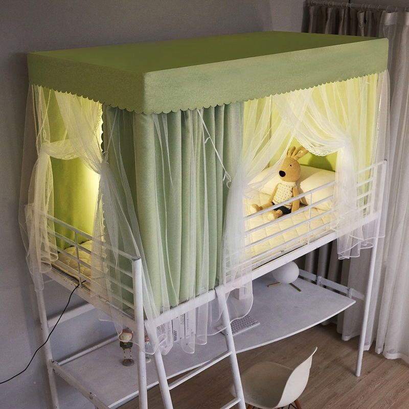 开学必备学生宿舍床帘蚊帐一体式遮光女寝室上下铺通用带伸缩支架