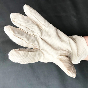 帆布点珠手套单层滴塑棉布手套防滑耐磨油田劳保作业手套机械制造