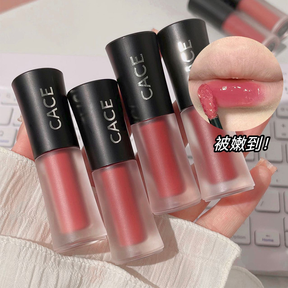 Cace Zhen Pure Water Light Lip Lacquer Mirror White Not Picking Skin Lip Mud Refreshing All-Matching Lip Gloss Summer Cross-Border Wholesale