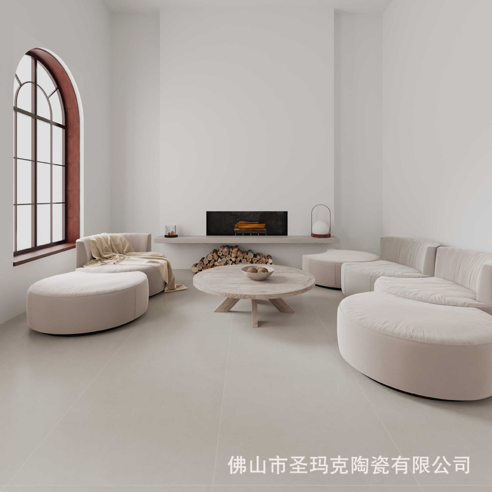 侘寂风微水泥瓷砖9001800哑光大板砖奶白色客餐厅酒店民宿墙地砖