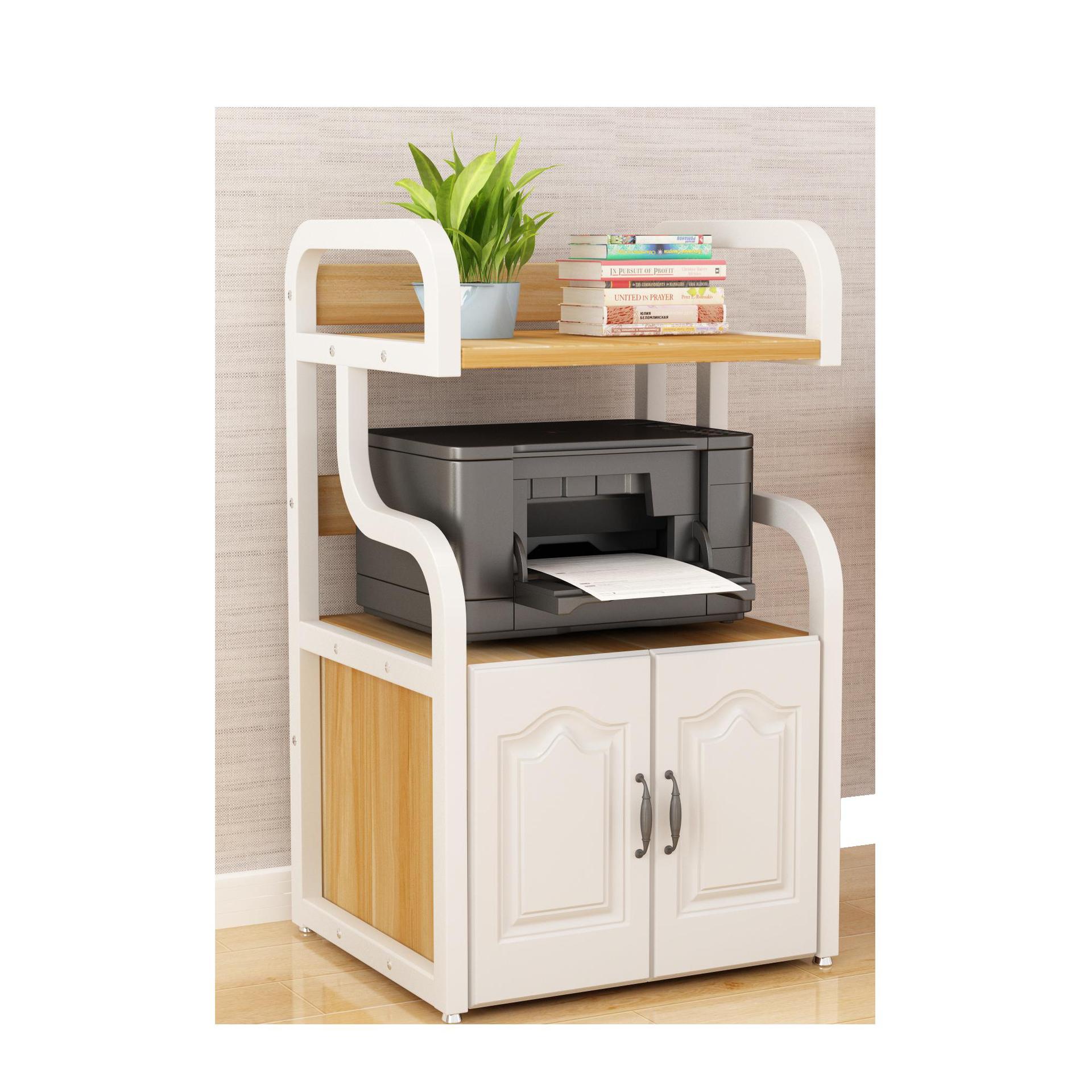 办公室放针式打印机的置物架办公桌落地桌子架子可移动多层柜子