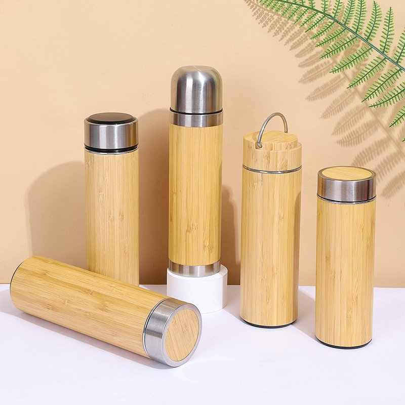 Creative Double-Layer Stainless Steel Bamboo Shell Cup Bamboo Thermos Cup