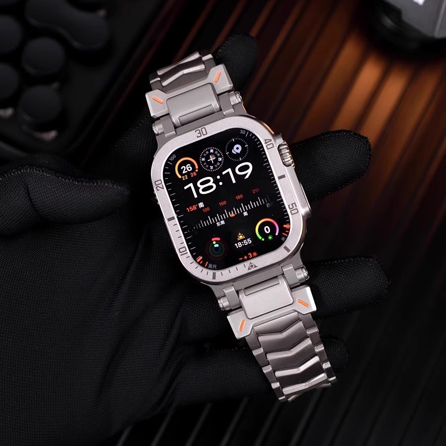 凌度ultra49mm探索者iwatch手表带金属蝴蝶扣钛合金表带苹9果45mm