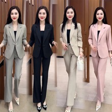 2024春夏新款设计感西装套装女时尚休闲洋气韩版女神范西服两件套