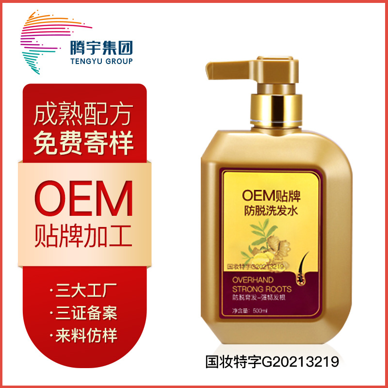生姜防脱固发洗发水育发液贴牌代加工 清爽控油柔顺洗发露oem厂家