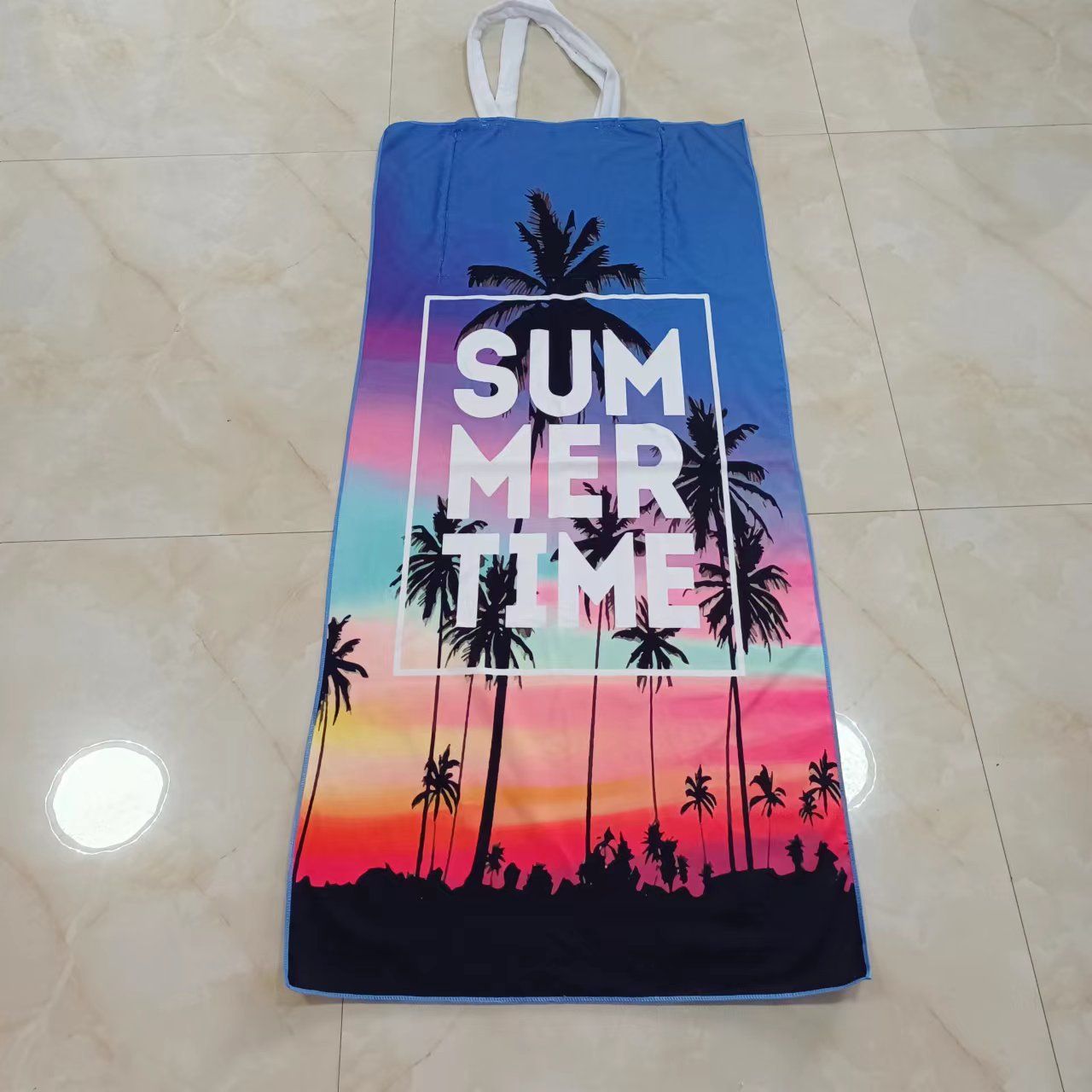 Beach Towel Ultra-Fine Fiber Heat Transfer Printing Beach Towel and Bag Two-in-One Portable and Easy-to-Absorb Bath Towel