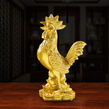 跨境金色公鸡摆件金鸡饰品十二生肖树脂办公室家居桌面装饰批发