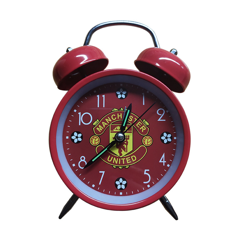 创意双音打铃闹钟学生儿童床头小时钟客厅书房4寸假打铃造型闹钟