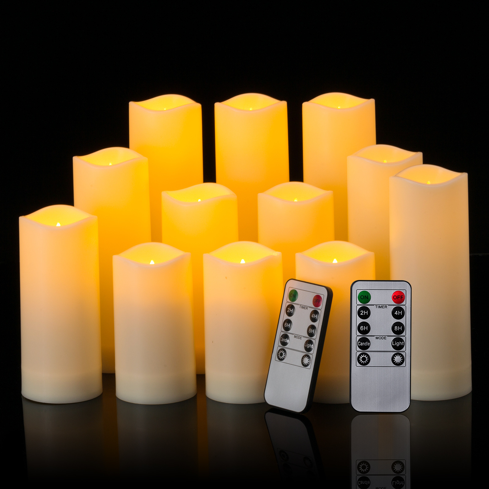 Led10 Key Remote Control Waterproof Electric Candle Lamp 4567-Inch Simulation Flame Candle Christmas Gift Gift Gift