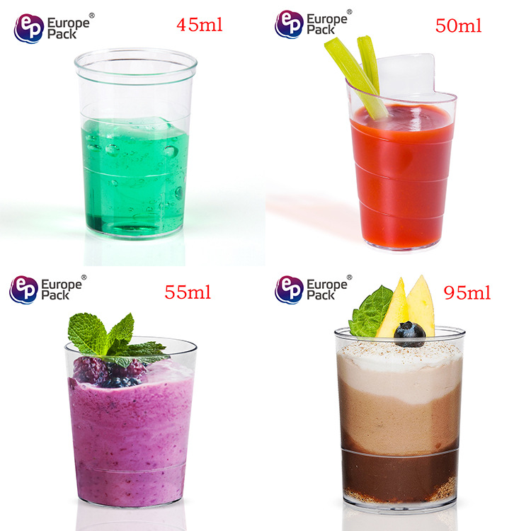 PS Transparent Hard Plastic for Tasting round Creative Pudding Mousse Dessert Cup