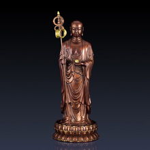 纯铜地藏王摆件客厅家居饰品佛像地藏王菩萨中式办公室饰品铜礼品