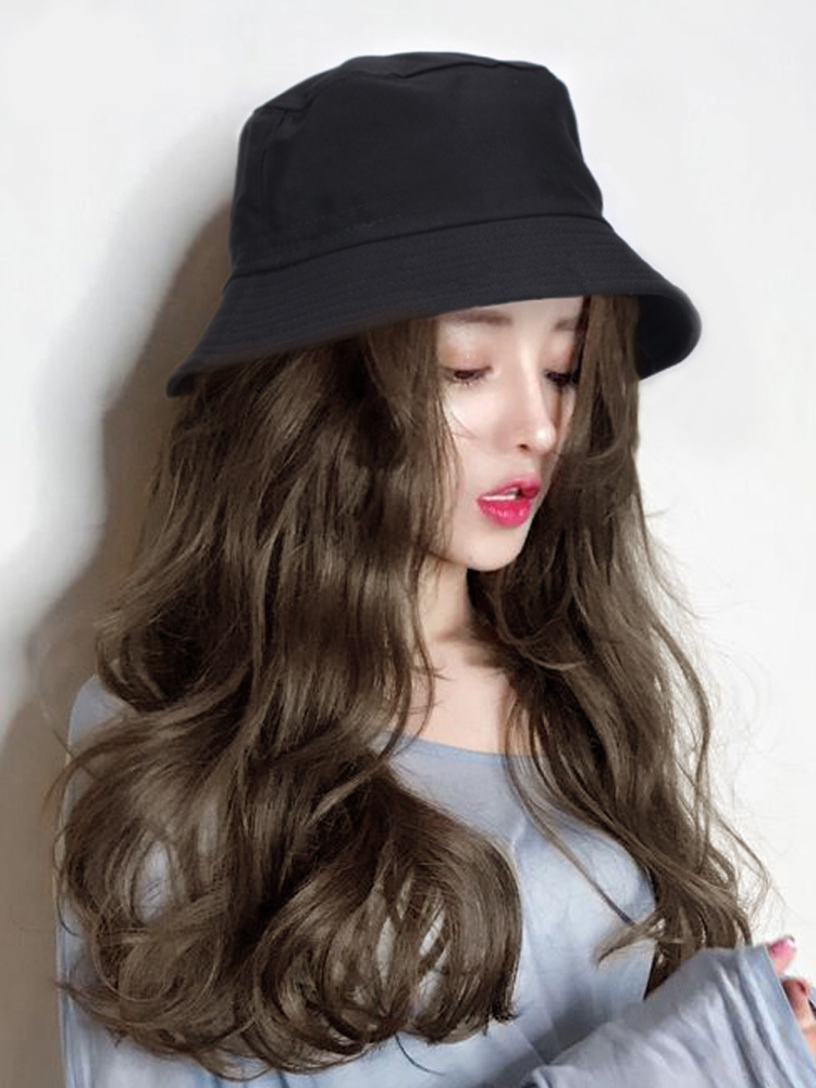 假发一体式女长发大波浪网红长卷发时尚百搭帽子假发自然逼真现货