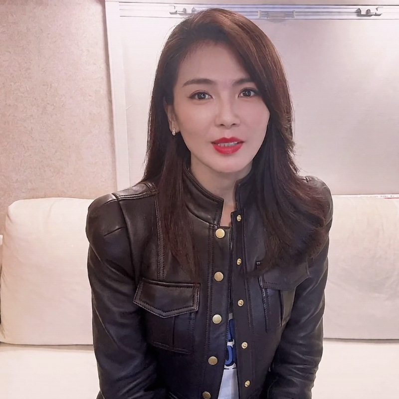 海宁皮衣批发新款春秋刘涛明星同款真皮女士皮衣绵羊皮修身外套女