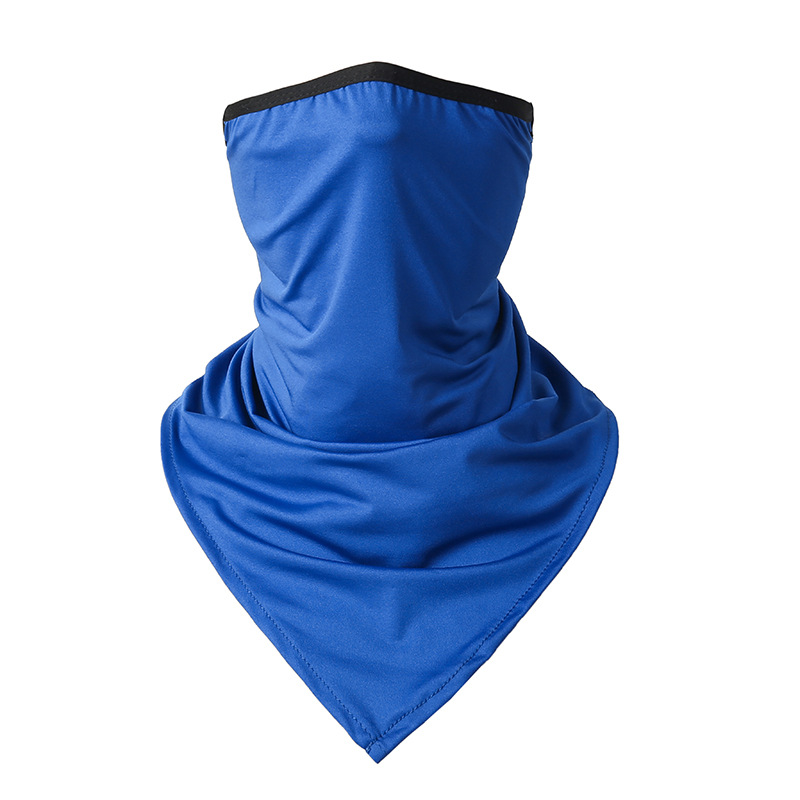 Summer Ice Silk Sun Protection Ear Hanging Scarf Bicycle Outdoor Sports Triangular Binder Breathable and Dustproof Face Care Cycling Mask