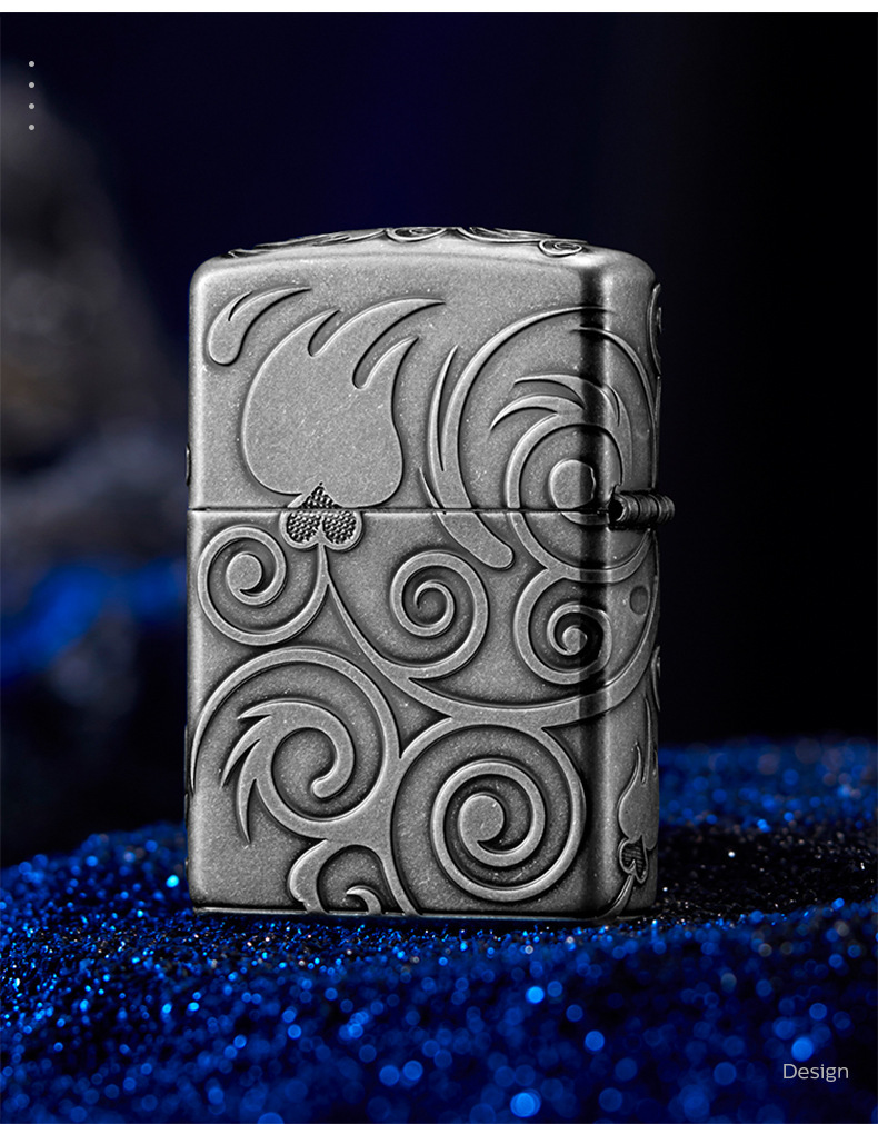 zippo 盔甲古银 环绕蚀刻 流云 200.19-0011