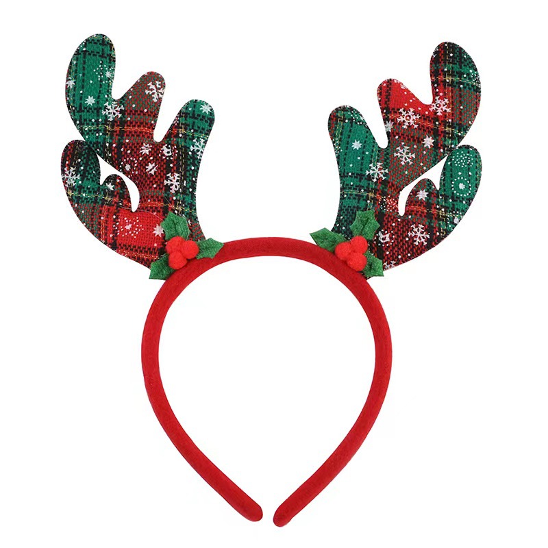 Christmas Headband/Hairpin Christmas Headdress Snowman Antlers Bowknot Plush Headband Party Holiday Decorations