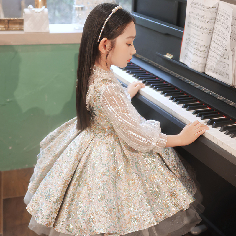 儿童礼服名媛风公主蓬蓬裙周岁生日小女孩钢琴演出服超仙婚礼花童