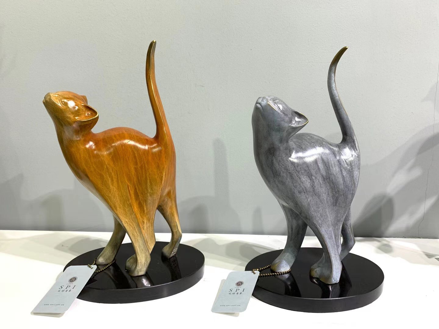 家居客厅书房展厅纯铜猫摆件摆设装饰品工艺术品咪猫换太子