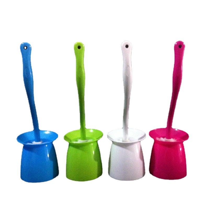 special-shaped base curved handle toilet brush set round base solid handle with plastic shell toilet brush set rs-3162