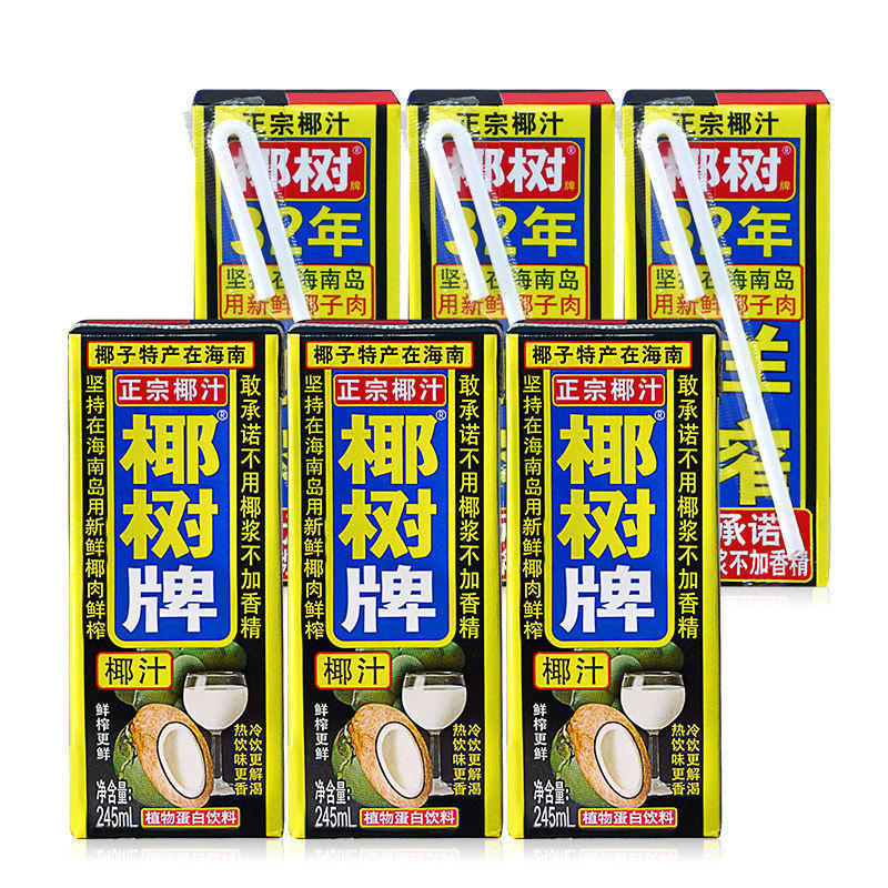 椰树椰汁海南牌椰子汁330ml24瓶植物蛋白椰奶椰子水饮料245ml跨境