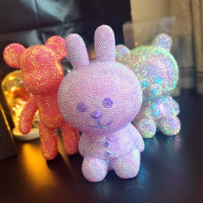 贴钻熊手工制作创意diy材料包贴钻小熊公仔摆件新款粘钻熊存钱罐