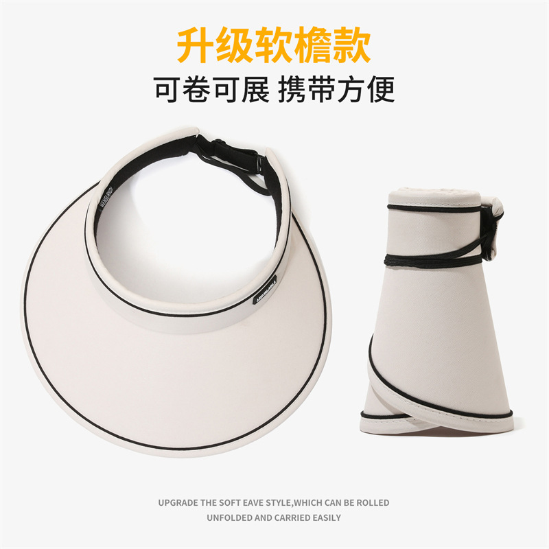 Empty Top Sun Hat Female Summer Sun Hat 2023 New Face Cover Uv Protection Cycling Anti-Blowing