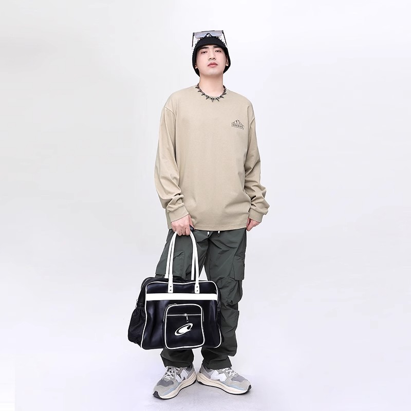 春夏季长袖t恤男生春秋oversize宽松重磅卫衣潮牌高中生内搭打底