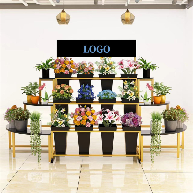 醒花桶货架花店可用花架铁艺多层花筒架摆摊卖鲜花婚庆展示架子