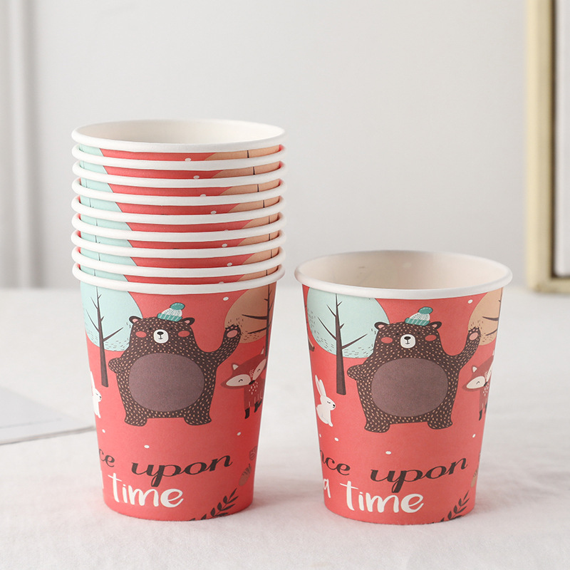 Cross-Border Cartoon Theme Party Tableware Paper Cup Disposable Children's Birthday Party Paper Cup Arrangement 250ml